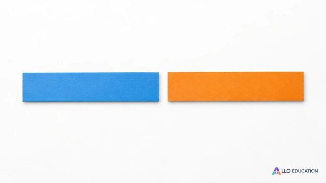 Deux bandes de carton vierges, bleue et orange, pour un atelier de partage.