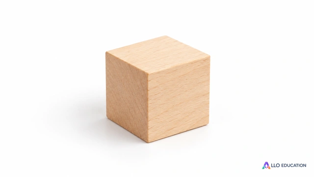 Un cube de bois clair uni, isolé sur fond blanc, sans inscription ni mesure à lire.