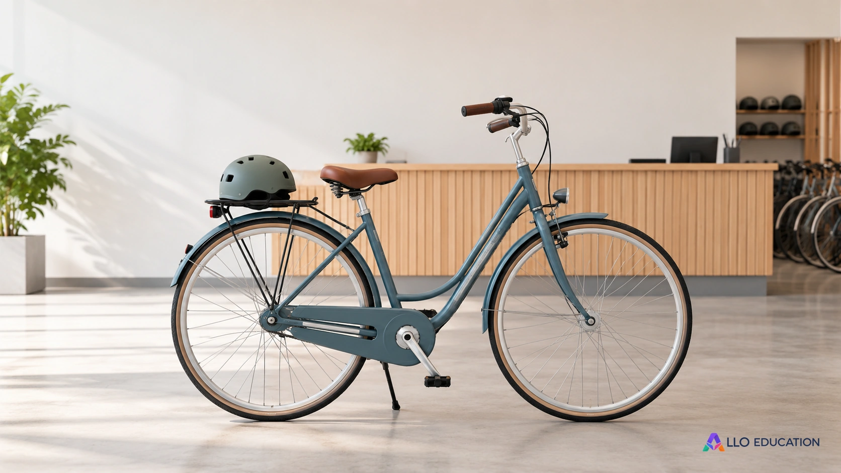 Un vélo de location et son casque annoncent l’étude d’une offre face aux besoins des clients.