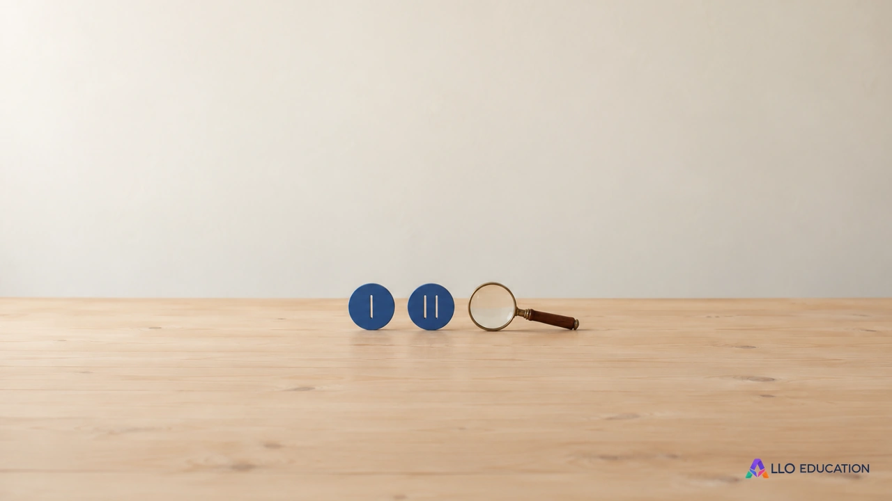 Deux petites plaques bleues à fentes et une loupe posées sur une table claire.