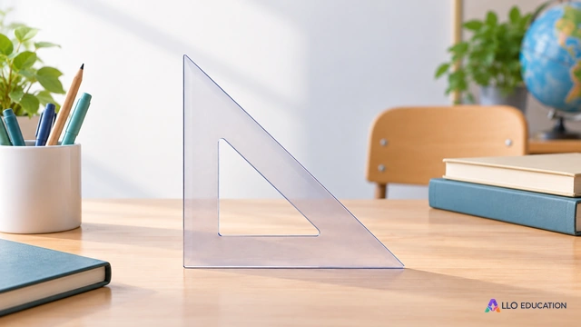 Une seule équerre triangulaire muette, sans nombres ni marque.