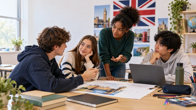 Atelier fictif anglophone avec projet inachevé, carnet muet et petit groupe en échange, aucune inscription.