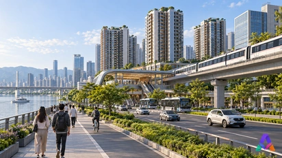 Une ville et des transports fictifs évoquent les recompositions spatiales chinoises.