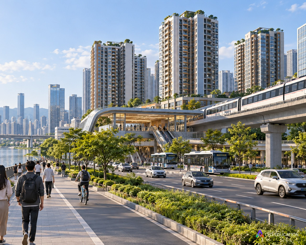 Une ville et des transports fictifs évoquent les recompositions spatiales chinoises.